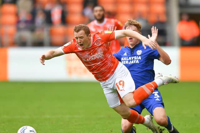 Shayne Lavery was a late substitute during Blackpool's defeat to Cardiff yesterday