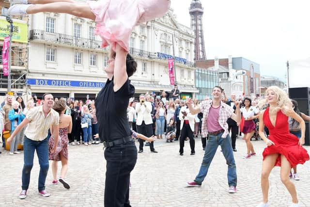 Cast of Dirty Dancing in St John's Square picture Dave Nelson