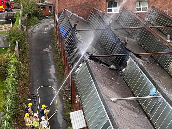 Firefighters at the scene in Poulton. Pic: Lancashire Fire and Rescue Service
