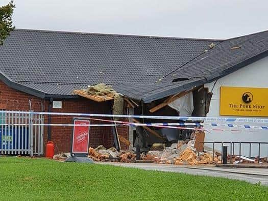 Thieves used 'explosives' to steal an ATM from the SPAR store in Kincraig Road, Bispham