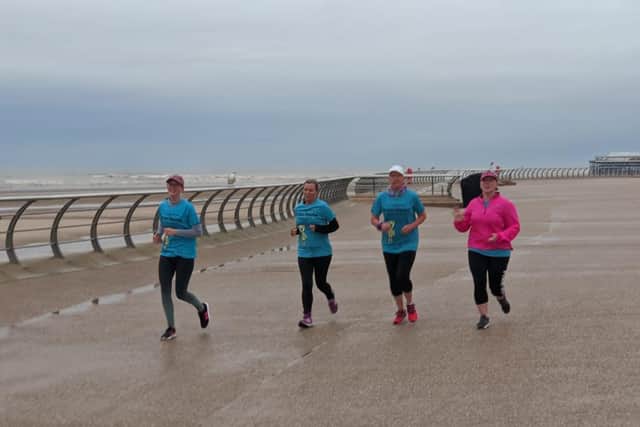Brian House’s Amanda Swarbrick took part in last year’s virtual Blackpool Night Run with friends to raise money for Brian House. Pic: Brian House