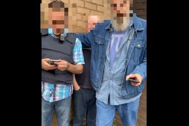Members of Fleetwood Enforcers UK and Children's Voices formed a barrier between the mob and the man, who was suspected of a child sex offence
