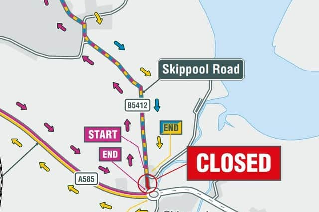 Highways England has published these  maps showing the diversions due to the road closure at Skippool