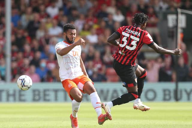 Grant Ward in action at Bournemouth where he suffered his Achilles injury