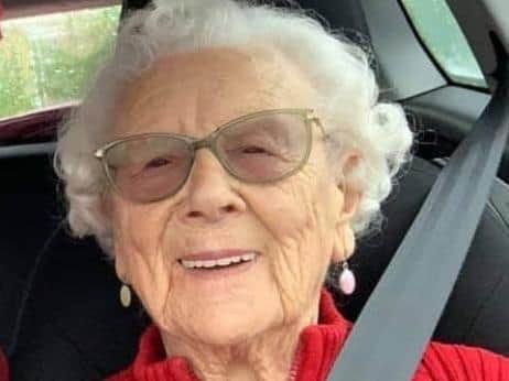 Edith Wilkinson, 101, is recovering in hospital from cellulitis, and her granddaughter Sharon is hoping members of the public will flood her home with well-wishes. Pic: Sharon Sanderson-Roberts