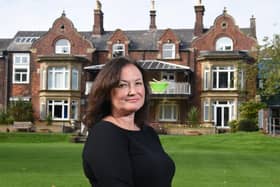 Chief Executive Lynn Kelly pictured in front of St Catherine's Hospice