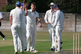 St Annes celebrate a Fleetwood wicket on their way to a derby victory