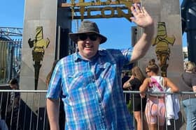 Peter Kay having a great time at Blackpool Pleasure Beach