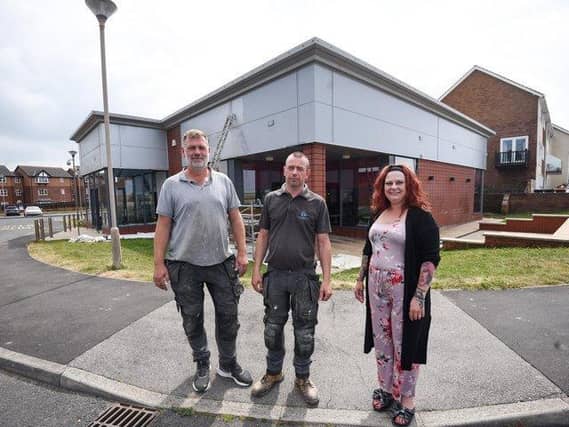RJ's Bar owners John Sherwood and Rob Hopkinson with manager Sarah-Jayne Coop. Pic: Daniel Martino/JPI Media