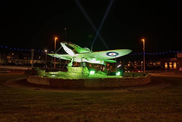 Spitfire Island - back by public demand, a replica Spitfire returns to Gynn roundabout courtesy of Blackpools Hangar 42 Visitor Centre.