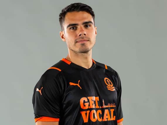 Blackpool defender Reece James in the new kit