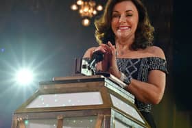 The Queen of Latin and Strictly Come Dancing head judge Shirley Ballas, who found success in Blackpool as a young dancer in the '80s, flicked the switch on the Illuminations on the evening of Friday, September 3, 2021 inside the Tower Ballroom (Picture: Darren Nelson)