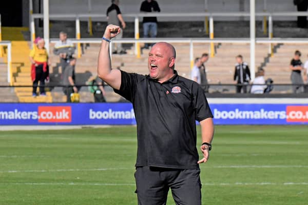 AFC Fylde boss Jim Bentley hopes to have more to shout about this afternoon Picture: Steve McLellan