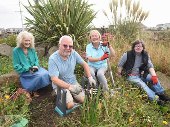 Volunteers from the Friends of Jubilee Gardens are desperate for new members to help with the gardens.  Pictured is June Lockett, George Williamson, Dana Gledhill and Ali.