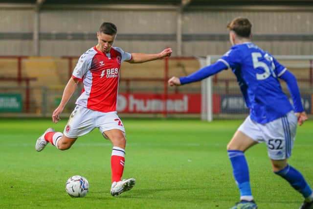 Callum Johnson on his Fleetwood Town debut in the Papa John's Trophy win over Leicester City Under-21s