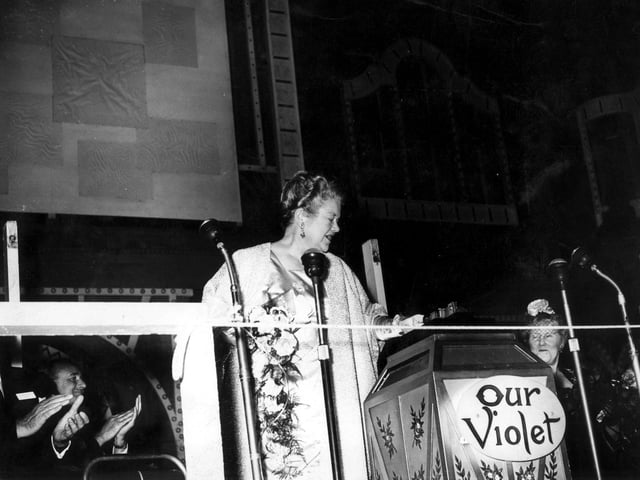 Violet Carson , who played Ena Sharples in Coronation Street, flicks the switch to light up Blackpool in 1961