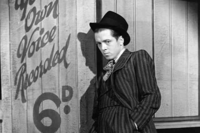 Richard Attenborough played Pinkie in the stage version of Graham Greene's book 'Brighton Rock'. He played the same role in the subsequent film version.  (Photo by Tunbridge-Sedgwick Pictorial Press/Getty Images)