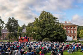 The capacity audience at the performance of HMS Pinafore at the Hall