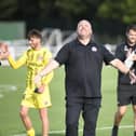 AFC Fylde boss Jim Bentley celebrates their weekend win Picture: Steve McLellan