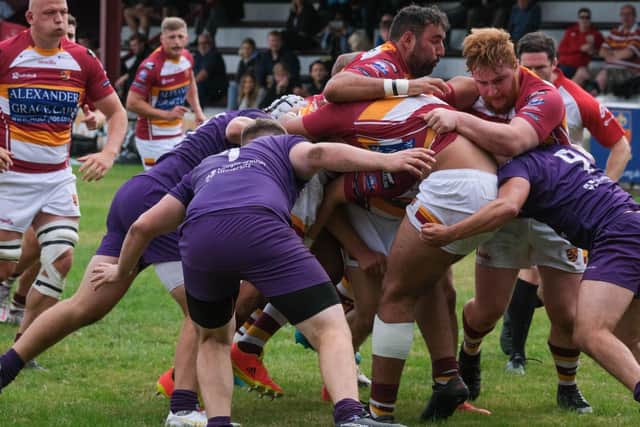 Fylde drive over for a try against Loughborough Students