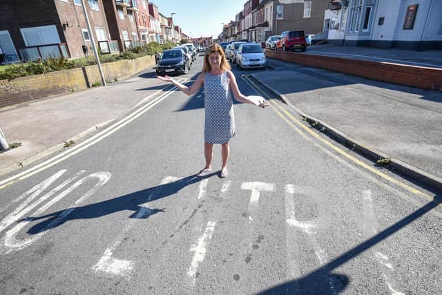 Michelle Beech is campaigning for traffic calming measures and improved road signage in Hesketh Avenue, and around Warbreck Drive and Red Bank Road in Bispham. Pic: Daniel Martino/JPI Media