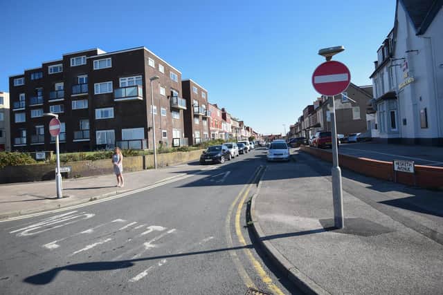 The 'No Entry' sign painted onto the road at the Promenade end of Hesketh Avenue is ignored by motorists, Michelle said. Pic: Daniel Martino/JPI Media