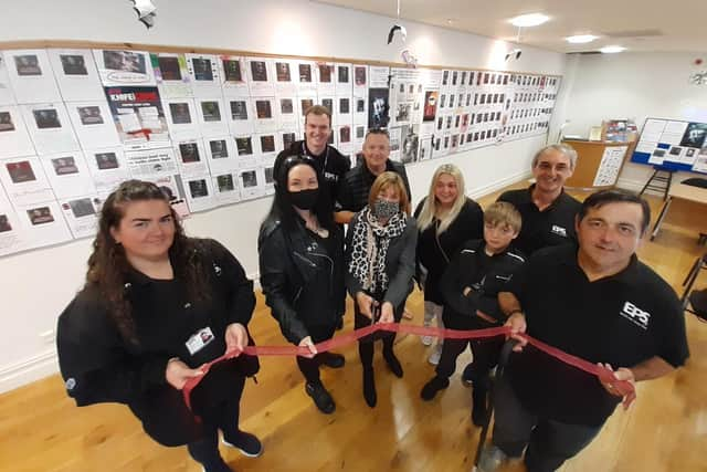 Coun Campbell and Coun Benson (centre) with members of the Blackpool Boys and Girls Club