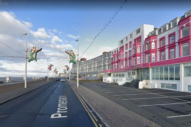 Fire crews were called to North Prom near Tiffany's Hotel at 9.08pm on Saturday (September 18) after a person fell over a wall onto the sea defences below. Pic: Google