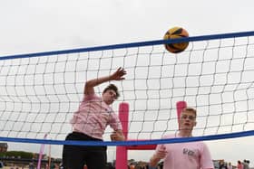 Volleyball was among the many beach sports on offer