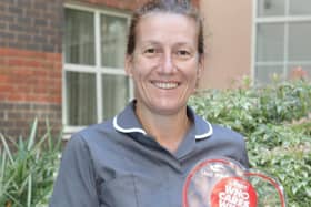 Jackie Brunton, Blackpool Vic's lead nurse for end of life and bereavement care, with her Nurse of the Year award. Pic: Blackpool Teaching Hospital NHS Trust