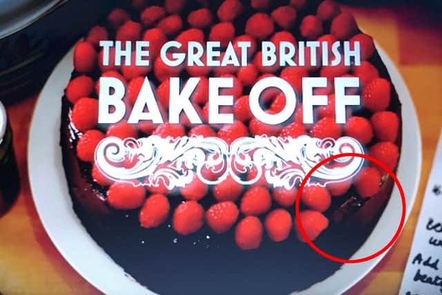 The offending cake in the Bake Off opening credits