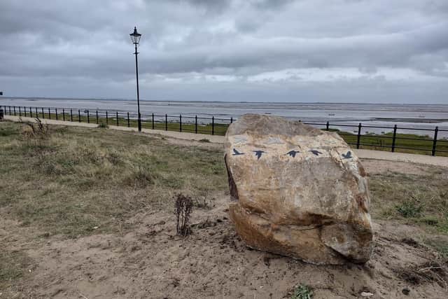 The sculpture overlooks the Ribble estuary