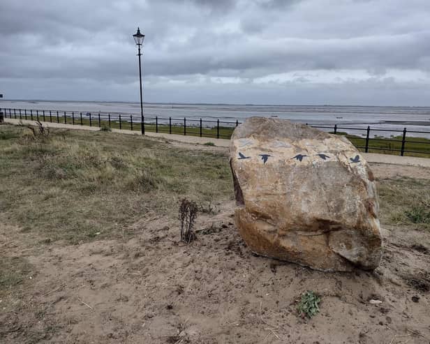 The sculpture overlooks the Ribble estuary