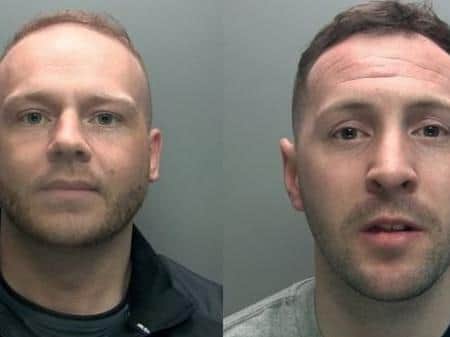 Kane Hull, 28, and Liam Porter, 32, are wanted by Cumbria Police in connection to a murder investigation. Pic: Cumbria Police