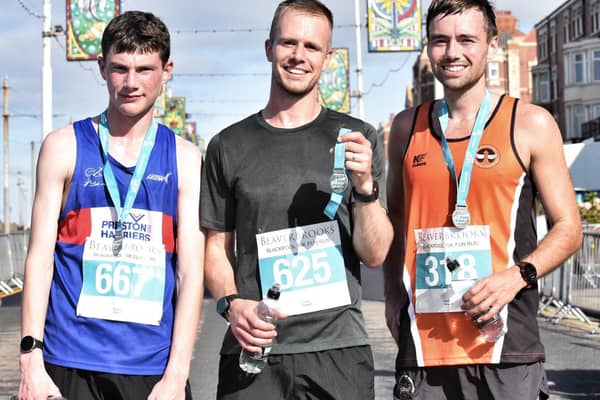 The first three over the line at this weekend's Blackpool 10k were Luke Suffolk, Harry Poole and race winner Mike Toft.