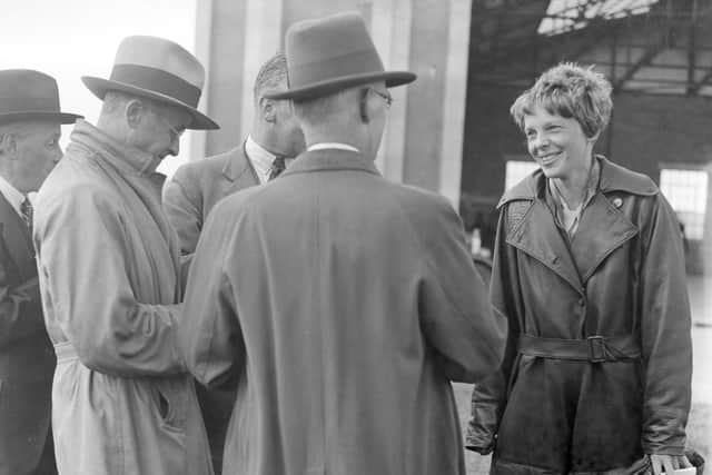Amelia Earhart in 1932 at Stanley Park Aerodrome, Blackpool. Photo: Getty Images
