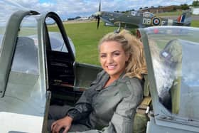 Liv Perry, who works at BAE Systems’ Air sector site at Warton, won a flight in a Spitfire T Mk IX