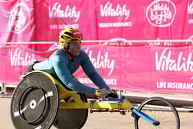 Shelly Woods was in action at the London Marathon