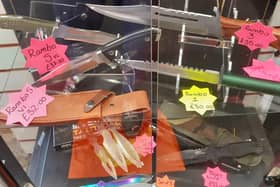 Serrated knives, defined as 'a knife with a cutting edge, a serrated edge and images or words suggesting it is used for violence', are banned in the UK