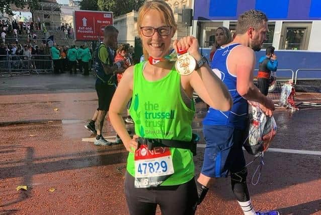 Cat Smith has raised funds for food banks after completing the London Marathon