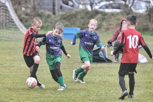 Under-9 action from Blackpool Road North between St Annes and Poulton FC