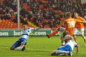 Callum McManaman scores the only goal in Blackpool's victory