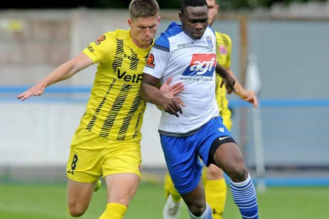 Danny Philliskirk (left) has recovered from ligament trouble in time for AFC Fylde's return to action at Alfreton