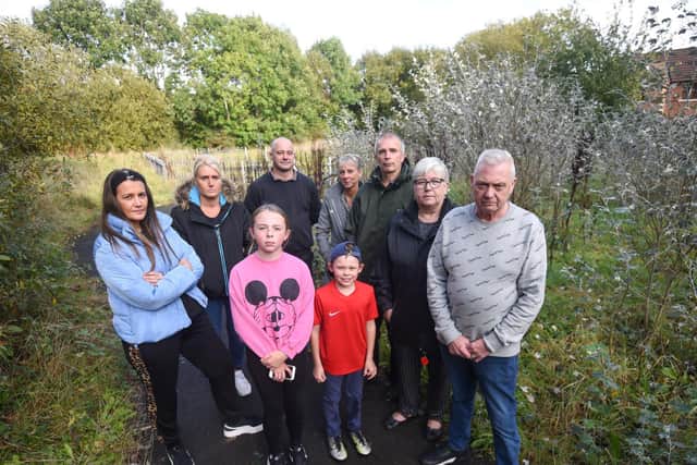 Residents at Harlech Grove are unhappy about the lack of maintenance of the green space around their homes