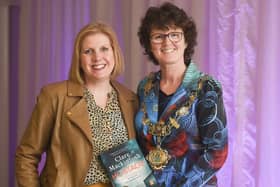 Coun Silverwood with author Clare Mackintosh at the luxury afternoon tea held in Wrea Green in August in aid of the mayoral charity fund