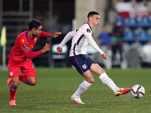 Phil Foden on the ball in Andorra
