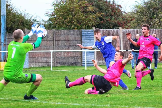 Gate were repeatedly thwarted by Adam Reid in the Runcorn goal
Picture: IAN MOORE