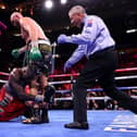 Tyson Fury puts Deontay Wilder on the canvas in the 11th round (Getty Images)