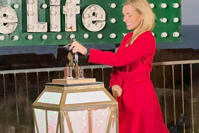 Opera singer Katherine Jenkins filmed Songs of Praise's All Hallows Eve episode in front of the religious tableau at Bispham on Monday, October 11, 2021 (Picture: Dave Nelson)
