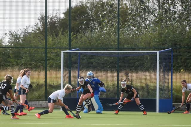 Goalmouth action from Fylde Women's victory over Alderley Edge